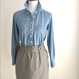 Banana Republic cinched waist skirt | Taupe | Sz0